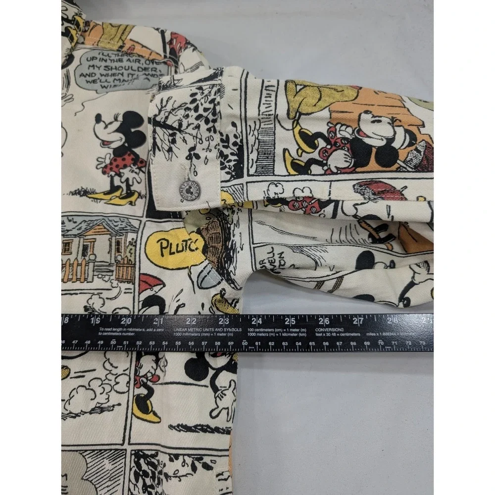 Disney Our Universe All Over Print Comic Mickey Minnie Mouse Denim Jacket Large